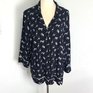 Cato Black & White Zebra Print Buttondown Blouse/Jacket, Size  18/20W